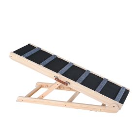 Dog Ramp, Folding Pet Ramp for Bed, Adjustable Dog Ramp for Small, Large, Old Dogs & Cats, Wooden Pet Ramp with 41.3" Long Ramp