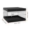 Dog Playpen, 4 Pcs 24 x 36 in Panels Foldable Metal Pet Exercise Pen, Dog Fence Indoor and Outdoor Pen with Door, Top Cover, and Bottom Pad