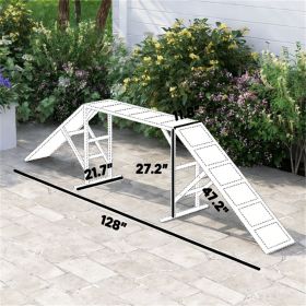 Gray Dog Agility Equipment Ramp for Training Dog Track Exercise Fun Pet Supplies