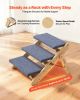 Wood Pet Stairs, 3-Step Dog Stairs for Beds, Sofa & Cars, 150lbs Load Capacity, Floded Flat Design