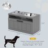 Elevated Dog Bowls, Large Breed Raised Dogs Bowl Stand with 2 Stainless Steel Bowls, Storage Drawer and Slow Feeder Mat